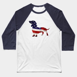 USA Flag Dachshund Baseball T-Shirt